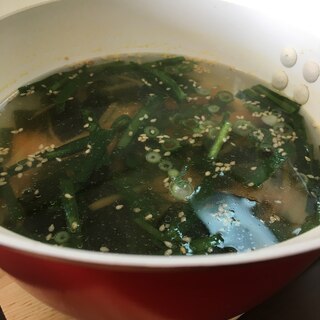 ニラの簡単中華スープ